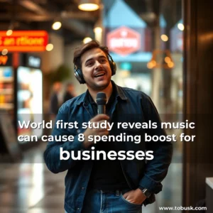 Artistic representation for World first study reveals music can cause 8 spending boost for businesses